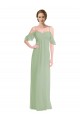 Long Smoke Green Sleeveless A-Line Low Back Formal Dress / Bridesmaid Dress Birmingham