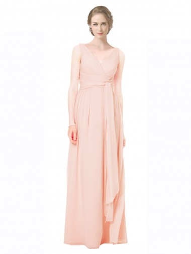 Long Sleeveless A-Line V-Back Wedding Party Dress Birmingham