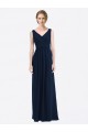 Long Dark Navy Sleeveless A-Line Low Back Evening Gowns / Bridesmaid Dress Birmingham