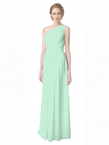 Long Mint Green Sleeveless A-Line Soft Chiffon Bridesmaid Dress Birmingham