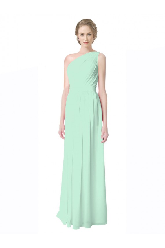 Long Mint Green Sleeveless A-Line Soft Chiffon Bridesmaid Dress Birmingham