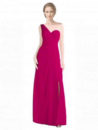 Long Red Sleeveless A-Line Soft Chiffon Bridesmaid Dress Birmingham