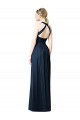 Long Dark Navy Sleeveless A-Line Keyhole Back Chiffon Bridesmaid Dresses Birmingham