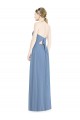 Long Floor Length Dusty Blue Sleeveless A-Line Low Back Bridesmaid Dress Birmingham