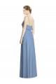Long Dusty Blue Sleeveless A-Line Open Back Bridesmaid Dresses Birmingham