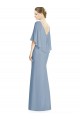 Long Dusty Blue Sleeveless Trumpet Bridesmaid Dress Birmingham
