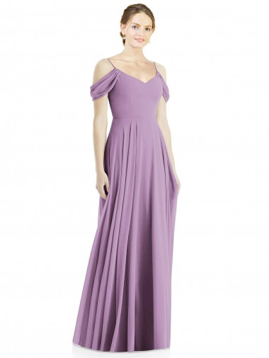 Long Dark Lavender Sleeveless A-Line Low Back Semi Formal Evening Dress / Bridesmaid Dress Birmingham