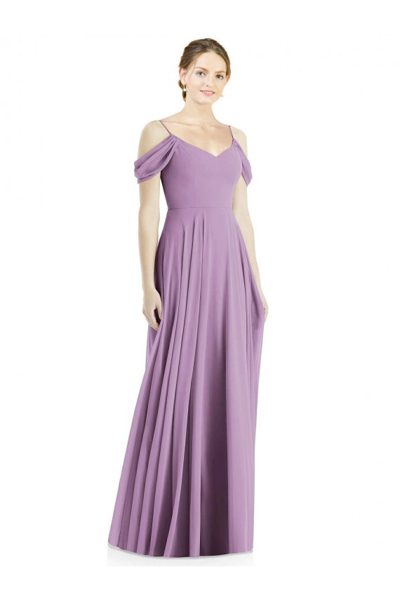 Long Dark Lavender Sleeveless A-Line Low Back Semi Formal Evening Dress / Bridesmaid Dress Birmingham