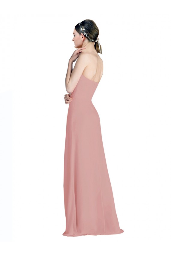 Long Dusty Pink Sleeveless A-Line Low Back Bridesmaid Dress / Formal Dress Birmingham