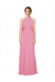 Long Skin Pink Sleeveless A-Line Low Back Bridesmaid Dress Birmingham