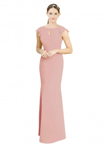 Long Bliss Pink Cap Sleeves Mermaid Formal Dress / Bridesmaid Dress Birmingham