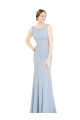 Long Light Sky Blue Sleeveless A-Line Low Back Soft Chiffon Bridesmaid Dress Birmingham