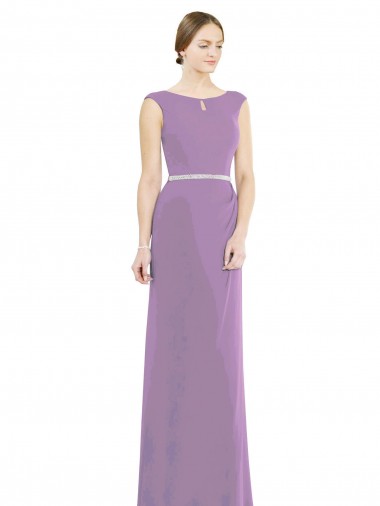 Long Dark Lavender Sleeveless A-Line Low Back Formal Dress / Bridesmaid Dress Birmingham