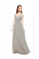 Long Silver Sleeveless A-Line Open Back Bridesmaid Dress Birmingham