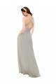 Long Silver Sleeveless A-Line Open Back Bridesmaid Dress Birmingham