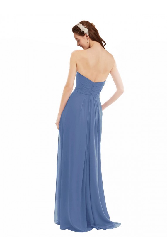 Long Windsor Blue Sleeveless A-Line Bridesmaid Dresses Birmingham