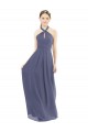Long Silver Stone Sleeveless A-Line Low Back Bridesmaid Dress Birmingham