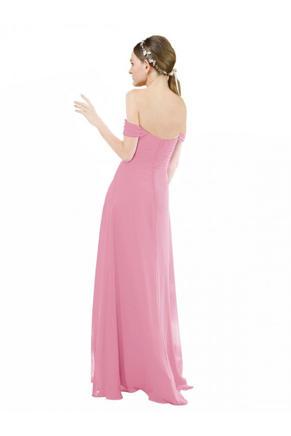 Long Skin Pink Cap Sleeves A-Line Formal Dress / Bridesmaid Dress Birmingham
