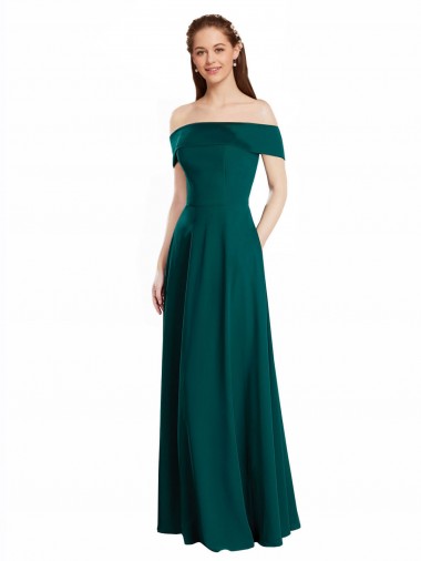 Long Hunter Cap Sleeves A-Line Bridesmaid Dress Birmingham
