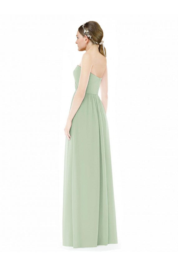 Long Sage Sleeveless A-Line Low Back Semi Formal Evening Dress / Bridesmaid Dress Birmingham
