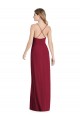 Long Burgundy Sleeveless A-Line Open Back Semi Formal Evening Dress / Bridesmaid Dress Birmingham