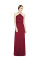Long Burgundy Sleeveless A-Line Open Back Soft Chiffon Bridesmaid Dress Birmingham
