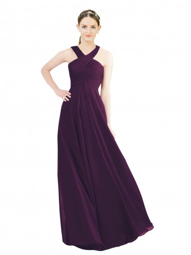 Long Grape Sleeveless A-Line Bridesmaid Dress Birmingham