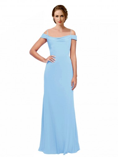Long Periwinkle Sleeveless A-Line Soft Chiffon Bridesmaid Dress Birmingham