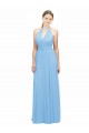 Long Periwinkle Sleeveless A-Line Low Back Bridesmaid Dress Birmingham
