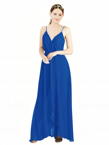 Long Royal Blue Sleeveless A-Line V-Back Bridesmaid Dress Birmingham