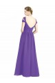 Long Purple Cap Sleeves A-Line Low Back Bridesmaid Dress Birmingham