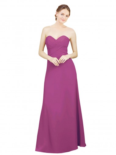 Long Wild Berry Sleeveless A-Line Low Back Bridesmaid Dress Birmingham