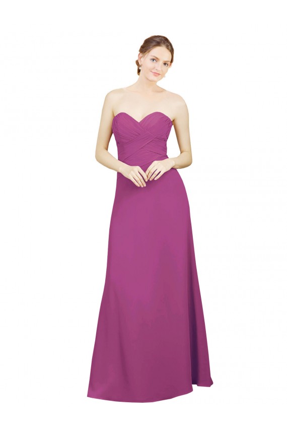 Long Wild Berry Sleeveless A-Line Low Back Bridesmaid Dress Birmingham