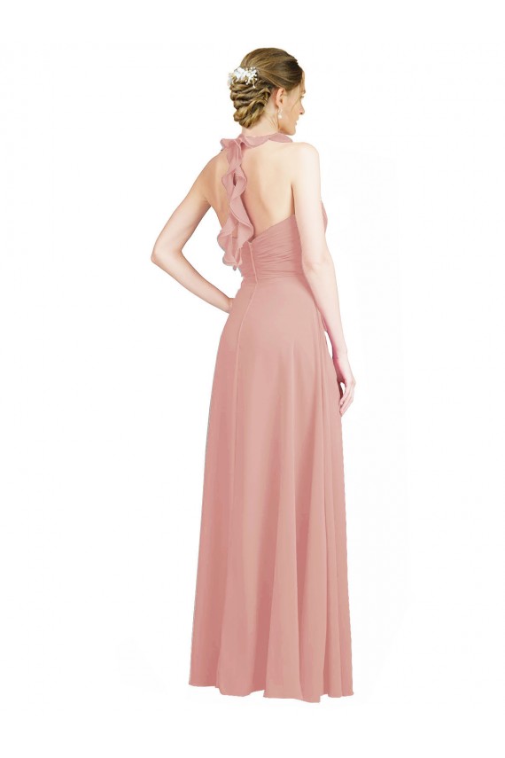 Long Bliss Pink Sleeveless A-Line Keyhole Back Bridesmaid Dress / Evening Dress Birmingham
