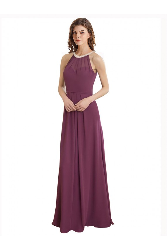 Long Sleeveless A-Line Keyhole Back Bridesmaid Dress / Evening Gowns Birmingham