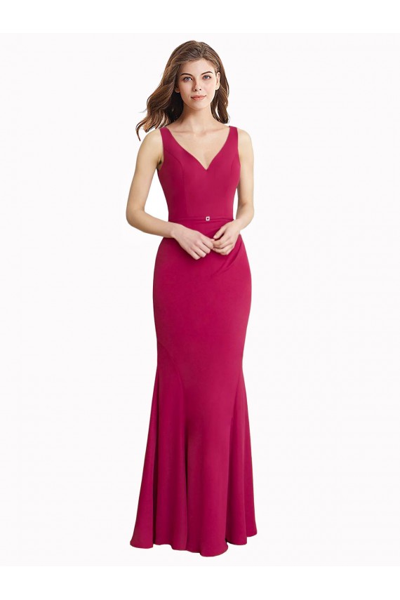 Long Red Sleeveless Mermaid V-Back Prom Dress / Bridesmaid Dress Birmingham
