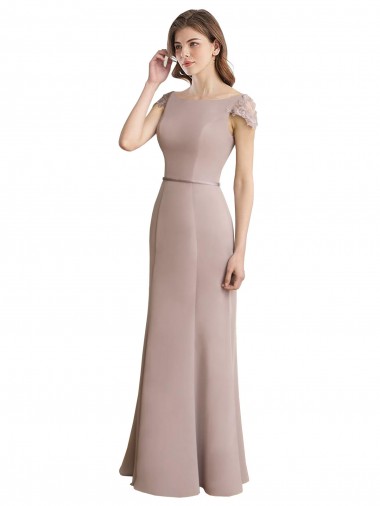 Long Cap Sleeves Mermaid Formal Dress / Bridesmaid Dress Birmingham