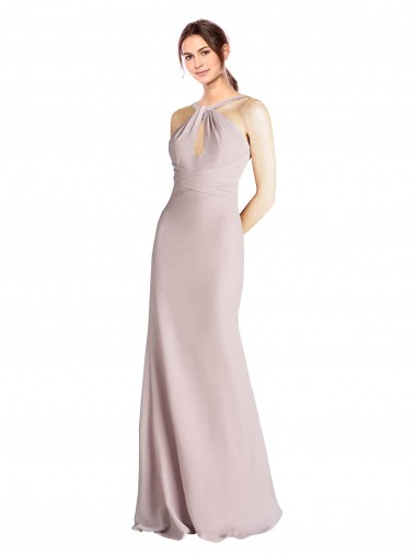 Long Sleeveless Sheath Open Back Bridesmaid Dress Birmingham