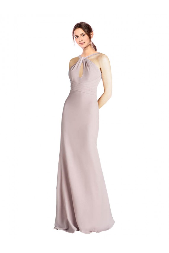 Long Sleeveless Sheath Open Back Bridesmaid Dress Birmingham