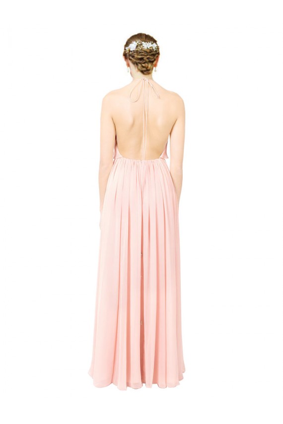 Long Pink Sleeveless A-Line Open Back Formal Dress / Bridesmaid Dress Birmingham
