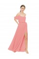 Long Watermelon Sleeveless A-Line Soft Chiffon Bridesmaid Dress Birmingham