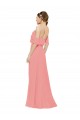 Long Watermelon Sleeveless A-Line Soft Chiffon Bridesmaid Dress Birmingham