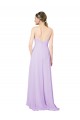 Long Lilac Sleeveless Sheath Open Back High Low Bridesmaid Dress Birmingham