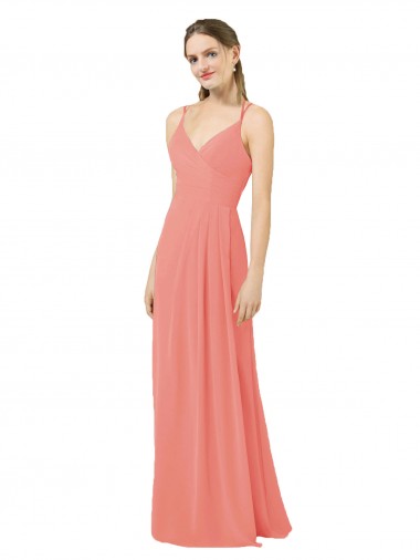 Long Desert Rose Sleeveless Sheath Keyhole Back Bridesmaid Dress Birmingham