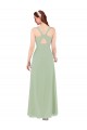 Long Smoke Green Sleeveless Sheath Keyhole Back Bridesmaid Dress Birmingham