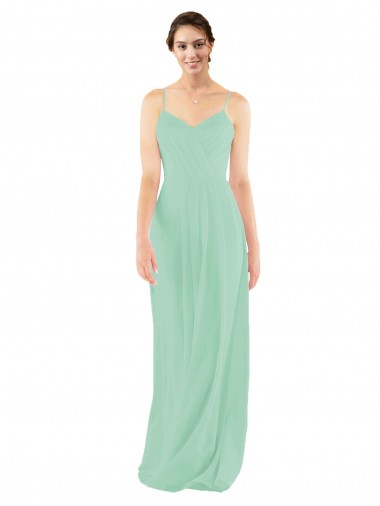 Long Mint Green Sleeveless Sheath Keyhole Back Bridesmaid Dress Birmingham