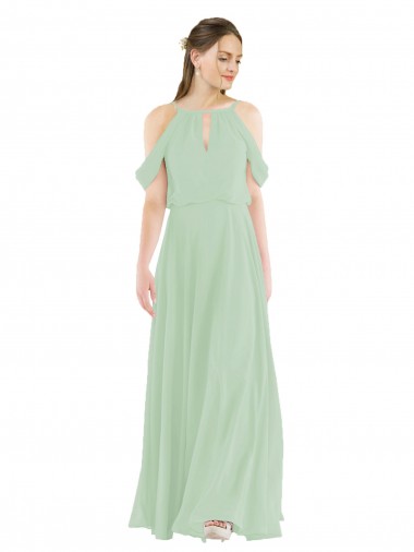 Long Sage Sleeveless Sheath Bridesmaid Dress Birmingham
