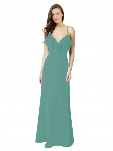 Long Icelandic Silver Sleeveless A-Line Bridesmaid Gown Birmingham