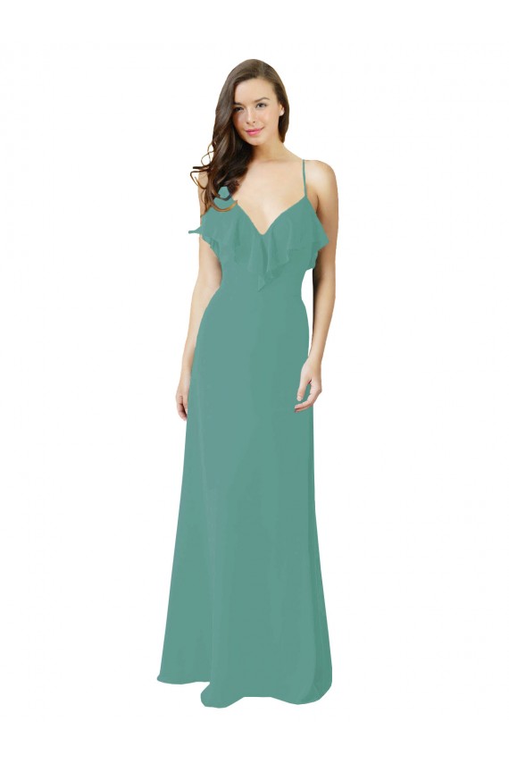 Long Icelandic Silver Sleeveless A-Line Bridesmaid Gown Birmingham