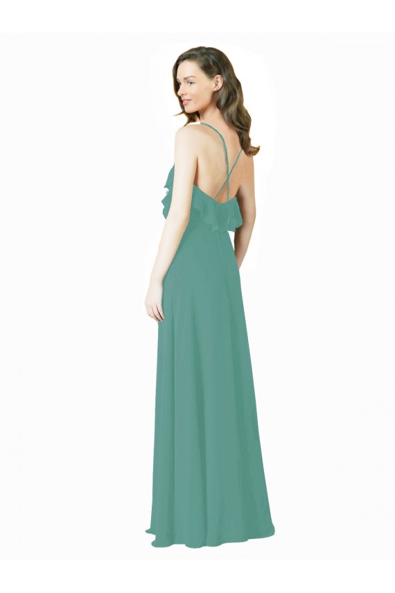 Long Icelandic Silver Sleeveless A-Line Bridesmaid Gown Birmingham